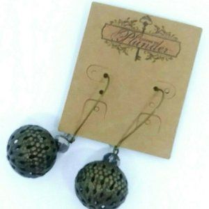 Plunder CAMIE Filigree Antique Gold Ball Earrings